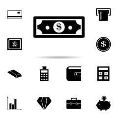 Poster - dollar bill icon. Universal set of banking for website design and development, app development