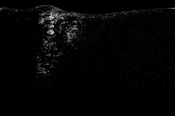 Poster - White bubbles under the water background