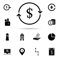 Poster - money turnover icon. Universal set of banking for website design and development, app development