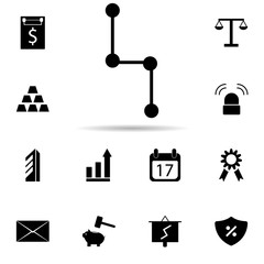Aufkleber - connected points icon. Universal set of banking for website design and development, app development