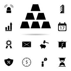 Poster - gold bars icon. Universal set of banking for website design and development, app development