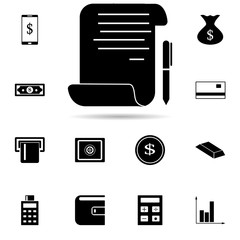 Aufkleber - credit contract icon. Universal set of banking for website design and development, app development