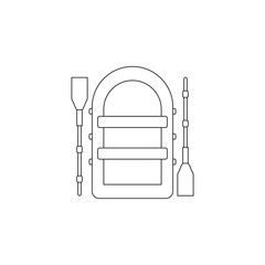 Poster - inflatable boat icon. Element of camping for mobile concept and web apps icon. Outline, thin line icon for website design and development, app development