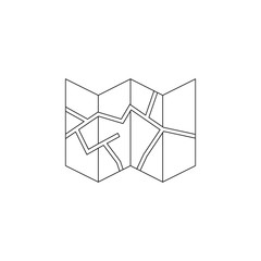 Poster - open card icon. Element of camping for mobile concept and web apps icon. Outline, thin line icon for website design and development, app development