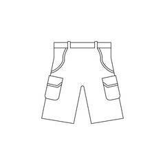 Poster - hiking shorts icon. Element of camping for mobile concept and web apps icon. Outline, thin line icon for website design and development, app development