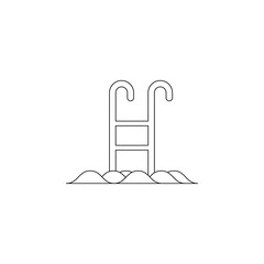 Poster - stairs to the pool flat icon. Element of summer for mobile concept and web apps icon. Outline, thin line icon for website design and development, app development