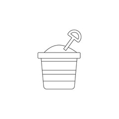 Aufkleber - sand bucket and shovel flat icon. Element of summer for mobile concept and web apps icon. Outline, thin line icon for website design and development, app development