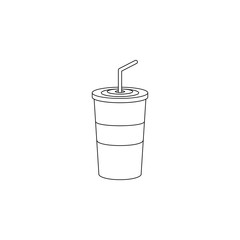 Aufkleber - juice in a plastic cup flat icon. Element of summer for mobile concept and web apps icon. Outline, thin line icon for website design and development, app development