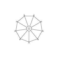 Aufkleber - color umbrella flat icon. Element of summer for mobile concept and web apps icon. Outline, thin line icon for website design and development, app development