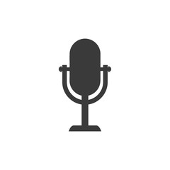 Aufkleber - Microphone icon symbol template black color editable. simple logo vector illustration for graphic and web design.