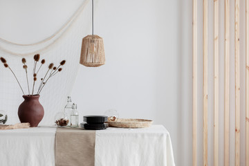 Wall Mural - bright natural decoration of dining room interior