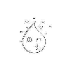 Aufkleber - Emoji kiss icon. Element of emoji for mobile concept and web apps icon. Outline, thin line icon for website design and development, app development