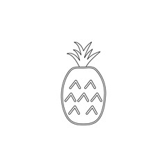 Aufkleber - A pineapple colored icon. Element of fruit for mobile concept and web apps icon. Outline, thin line icon for website design and development, app development