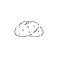 Poster - Potato colored icon. Element of fruit for mobile concept and web apps icon. Outline, thin line icon for website design and development, app development