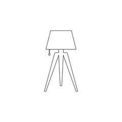 Aufkleber - Wooden floor lamp flat icon. Element of furniture for mobile concept and web apps icon. Outline, thin line icon for website design and development, app development