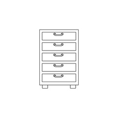 Poster - Chest of drawers flat icon. Element of furniture for mobile concept and web apps icon. Outline, thin line icon for website design and development, app development