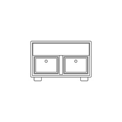 Poster - Cabinet for tv flat icon. Element of furniture for mobile concept and web apps icon. Outline, thin line icon for website design and development, app development