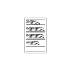 Aufkleber - Bookcase flat icon. Element of furniture for mobile concept and web apps icon. Outline, thin line icon for website design and development, app development