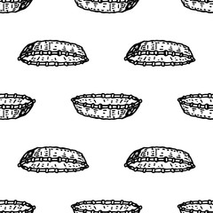 Wall Mural - Seamless pattern Handdrawn doodle basket icon. Hand drawn black basket sketch. Sign symbol. Decoration element. White background. Isolated. Flat design. Vector illustration