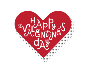  St. Valentine's day holiday poster design in vintage style. Vector illustration.