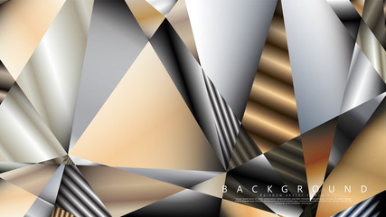 Wall Mural - abstract geometric background. vector gradient metal triangle
