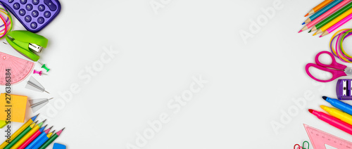 Cuadros en Lienzo School supplies double side border banner