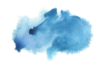 Wall Mural - abstract blue watercolor blot painted background. isolated.