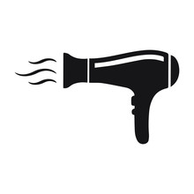 Hair Dryer Black Vector Icon Isolated