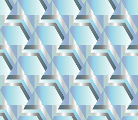 Wall Mural - Abstract geometric metal surface seamless pattern