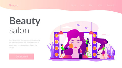 Poster - fashion industry, cosmetology school. makeup artist, stylist service. beauty salon, beauty parlor, p