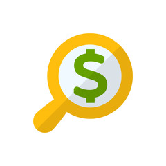 search finance flat vector icon