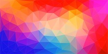 Abstract Mosaic Background Of Colourful Gradient Triangles