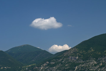 mountains and clouds,blue, view, green, panorama,outdoor, tree,