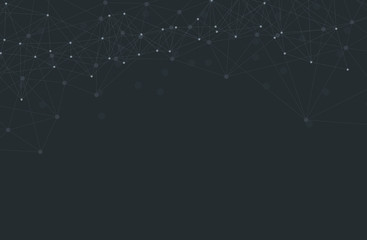 Wall Mural - abstract plexus technology futuristic network on black background. vector illustration