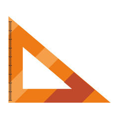 Wall Mural - ruler triangle on white background