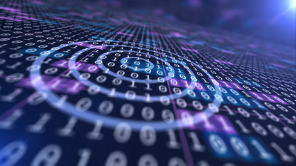 Poster - Binary code | Abstract background | 3d-illustration / 3D 