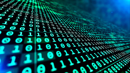 Poster - Binary code | Abstract background | 3D 
