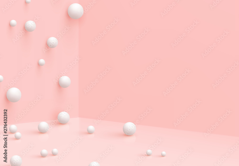 Pink Background with white spheres Stock Vector | Adobe Stock