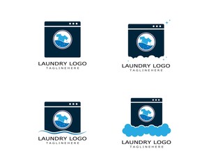 Wall Mural - Laundry logo vector icon template