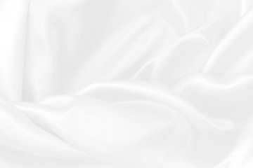 Wall Mural - White fabric  background abstract with waves. soft focus