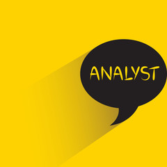 speech bubble yellow background with analyst word
