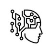 Black line icon for artificial intelligence 