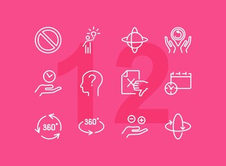 Poster - Idea and investigation icons. Set of line icons on white background. Idea, human, study. Science and investigation concept. Vector illustration can be used for topics like space, science, business