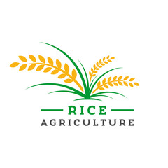 Wall Mural - rice farming logo design