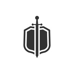 Poster - shield icon template black color editable. sword conception with shield symbol vector sign isolated on white background. Simple logo vector illustration for graphic and web design.
