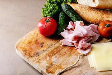 Wall Mural - Ingredients for making sandwich