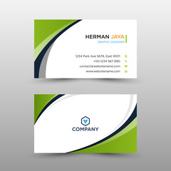 Wall Mural - Green Dark Business card concept.  Busines card template - Vector