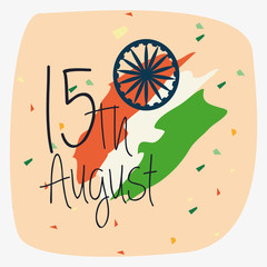 Sticker - indian happy independence day vector ilustration