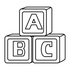 Poster - alphabet blocks toys baby icons