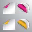 © lddmitry - Vector colored Empty round stickers with curled corners, realistic vector layout. Vector EPS10